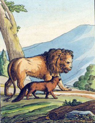 Лев и Лисица - басня Крылова